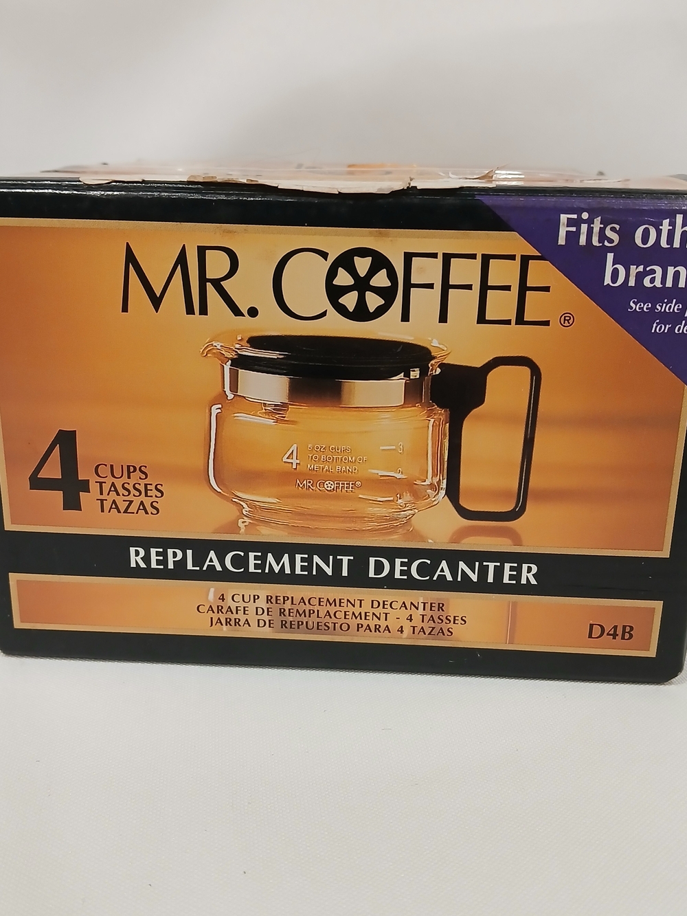 NEW Vintage Mr Coffee 4 Cup Replacement Decanter Model D4B Brown Open Box USA